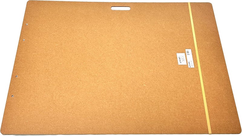 Proartek PK00023 Model SB2838 SB Series 28" x 38" Artist Sketch Board, Brown; 4mm Tempered Masonite; Cutout Handle; Steadfast Spring Clips; for Students and Professional Artists - Image 2